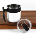 Insulated mug with white exterior and stainless steel inner, perfect for daily use.