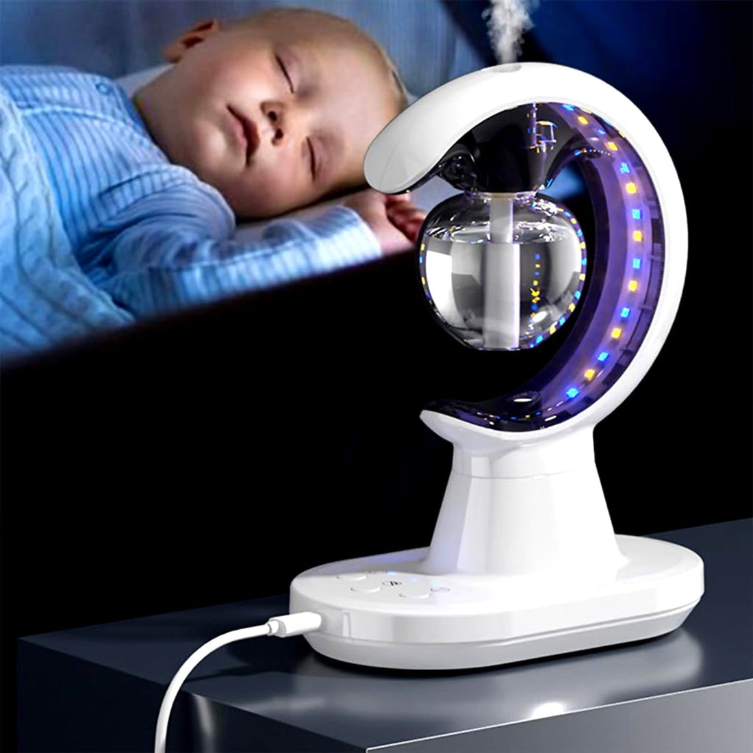 3-in-1 Humidifier Lamp enhancing comfort in a modern living room.