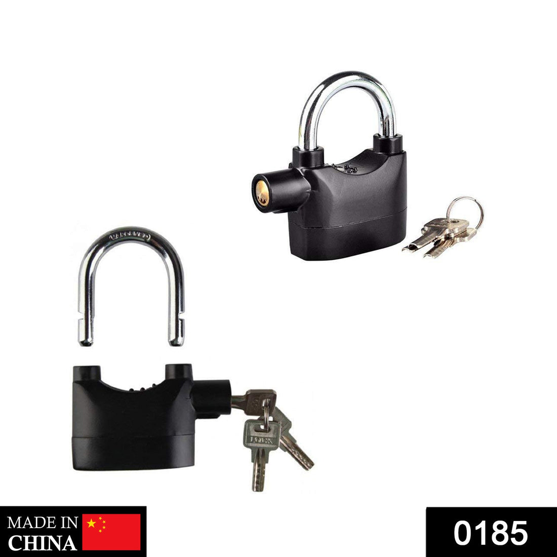 Anti theft pad lock with smart alarm and zinc alloy body