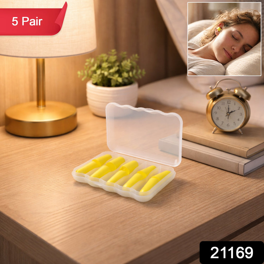 Foam ear plugs providing gentle noise reduction with storage case