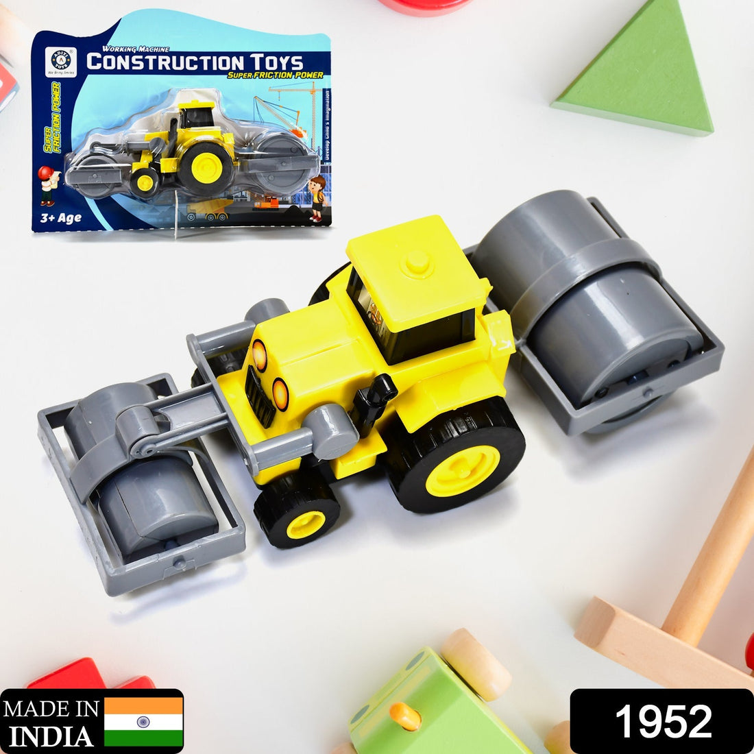 Kids' friction excavator toy, a STEM building set from Aditi.