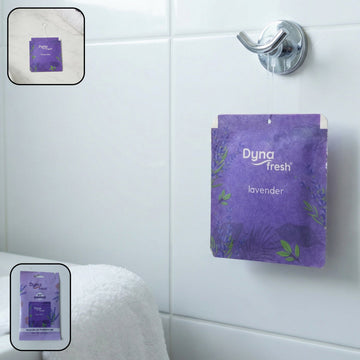 Lavender hanging air freshener gel 10gm in use in small space