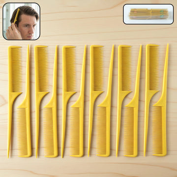 Professional tail comb set for hair styling and sectioning, 12 pcs