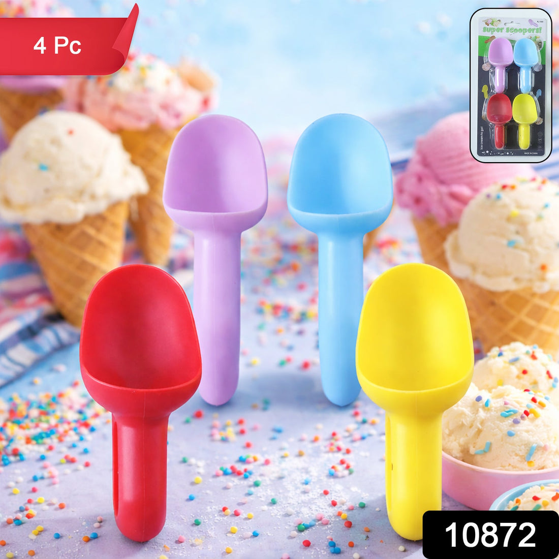 Plastic ice cream scoop perfect for frozen desserts