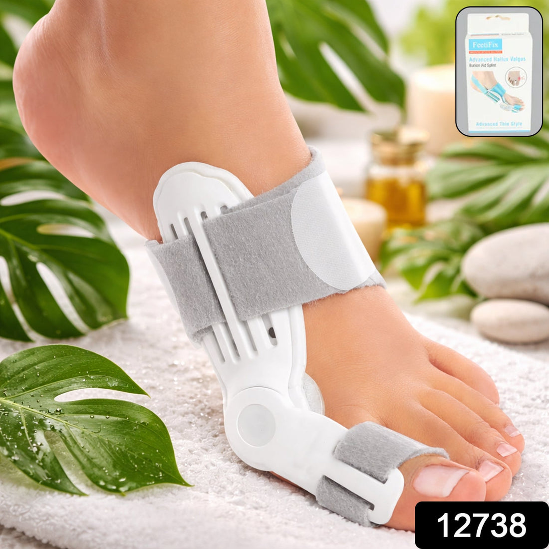Valgus bunion toe correction brace showcasing its adjustable straps and discreet design