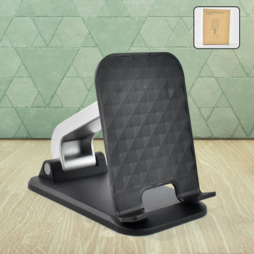 Sturdy mobile phone holder adjustable desk stand in use