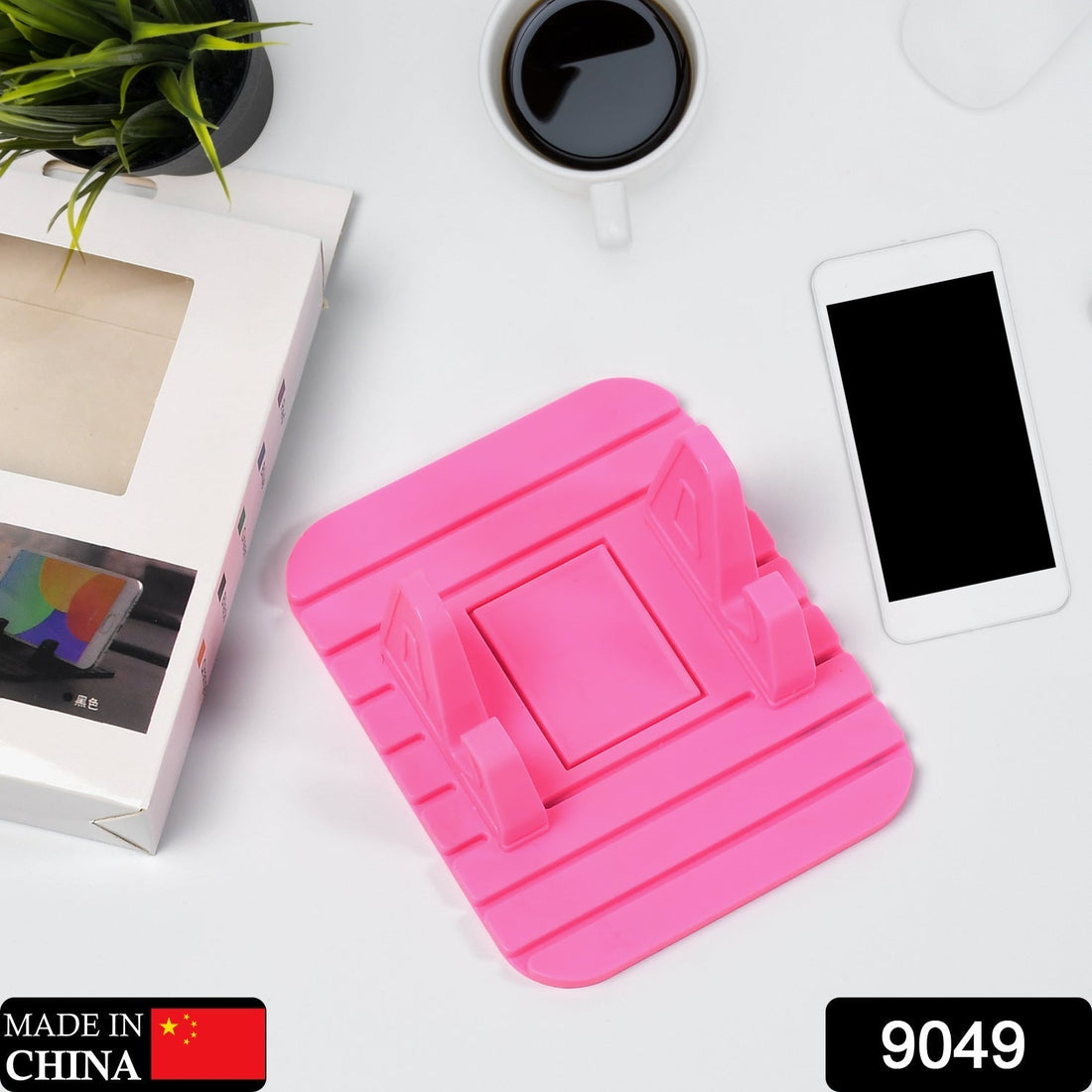 PHOBIA Portable Mobile Stand holding a smartphone horizontally on a desk.