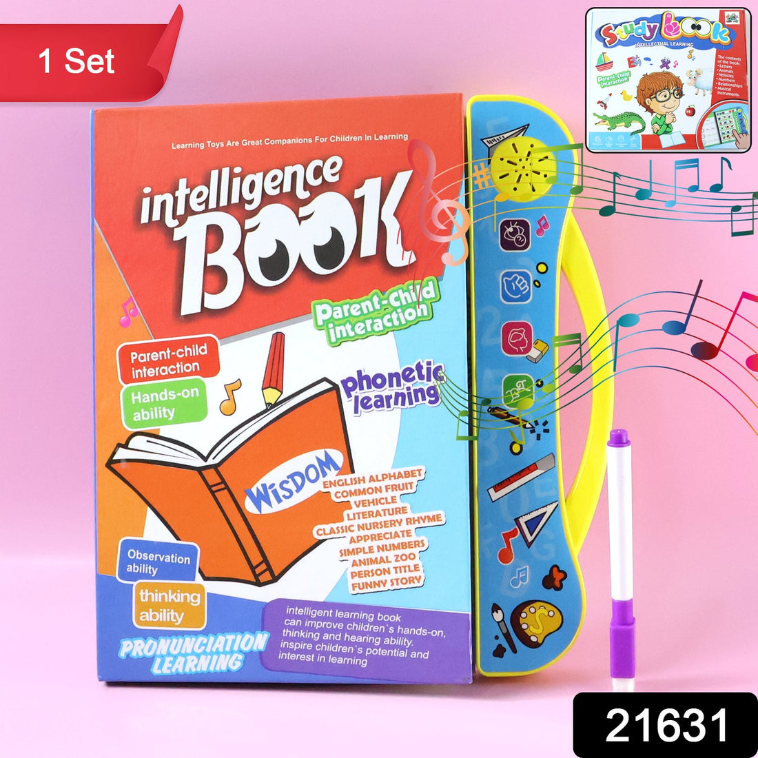 Interactive learning book for kids with colourful design and sound buttons