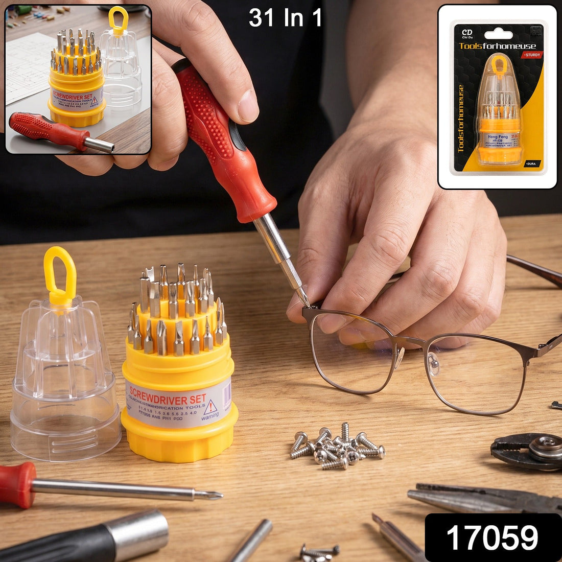 31 in 1 precision screwdriver set, multi bit repair tool kit with case (1 set)