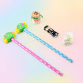 Kids stationery set with candy themed pencils and erasers