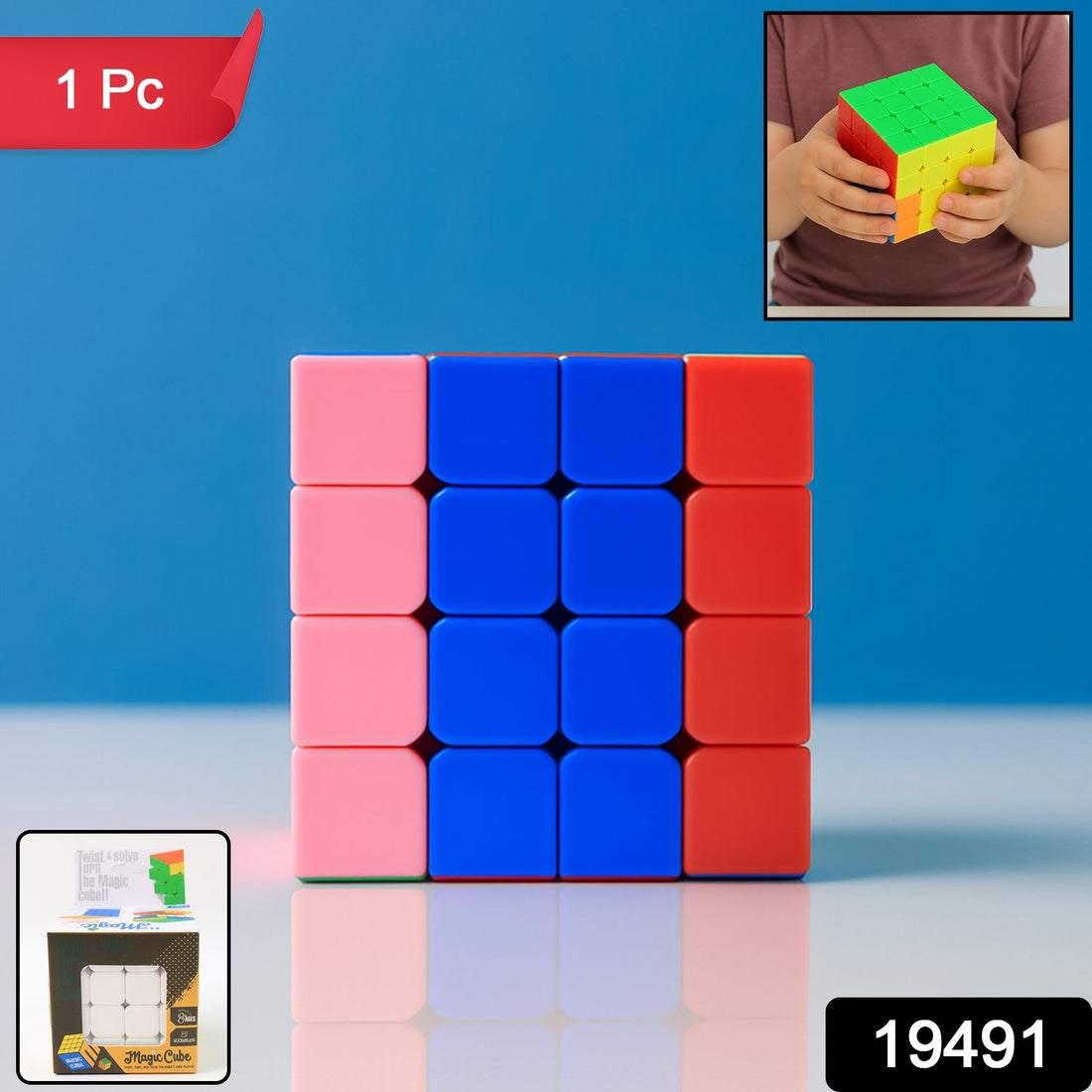 4x4 Magic Speed Cube with smooth rotation and bright multicolor tiles
