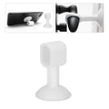 Silicone door stopper attached to metal door handle preventing wall damage