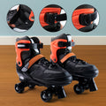 Top view of adjustable quad roller skates for kids showing mesh and closure system