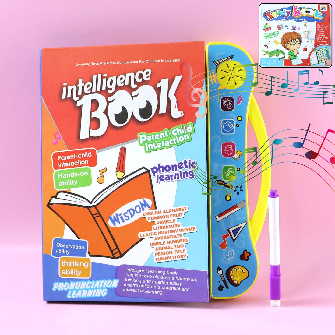 Interactive learning book for kids with colourful design and sound buttons
