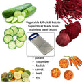 Handy potato slicer with a comfortable grip handle for safe kitchen use.