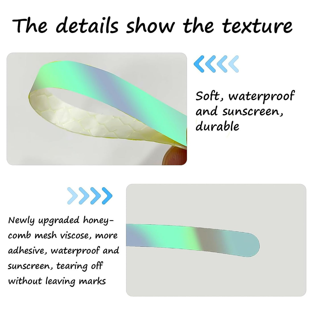 Multicolored reflective car wheel stickers applied to a dark car wheel, enhancing night visibility.