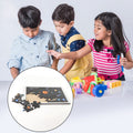 Educational wooden puzzle pieces of the solar system for children
