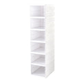 Space-saving storage solution with a 6-layer foldable organizer in a home setting.