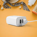 Compact iBall USB wall charger adapter with dual USB ports