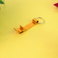 Sleek stainless steel keychain showcasing modern polished design