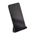 Front view of Black Pyramid Mobile Stand showcasing stability
