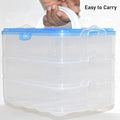 Side view of the multi-layer plastic egg storage box.