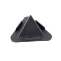 Pyramid-style Black Mobile Stand viewed from side