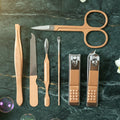 Compact grooming kit with precision nail and cuticle tools
