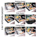 Portable chopping board shown in use for preparing vegetables.
