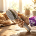 Comfortable pet grooming needle tool with non-slip grip