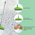 Multi-angle view of the adjustable floor wiper in action on a tiled floor.
