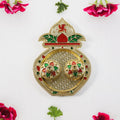 Open kalash shape kumkum box showing two inner compartments for pooja powders