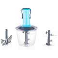 User operating 6-blade vegetable chopper for chopping onions and salads