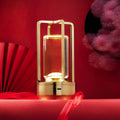 Crystal Table Lamp displaying its soothing warm yellow 3-color light mode.