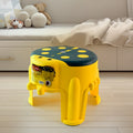 Side view of colorful kids step stool with rounded corners for safety