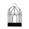 A black iron birdcage-style empty holder with a simple, clean design is presented on a white background.