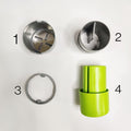 The 3-in-1 Dry Fruit Slicer showcasing all three stainless steel blades.
