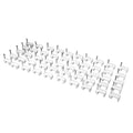 Set of nail cable clips prepared for securing various cables