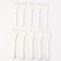Compostable bagasse forks for picnic and party use, eco-friendly alternative