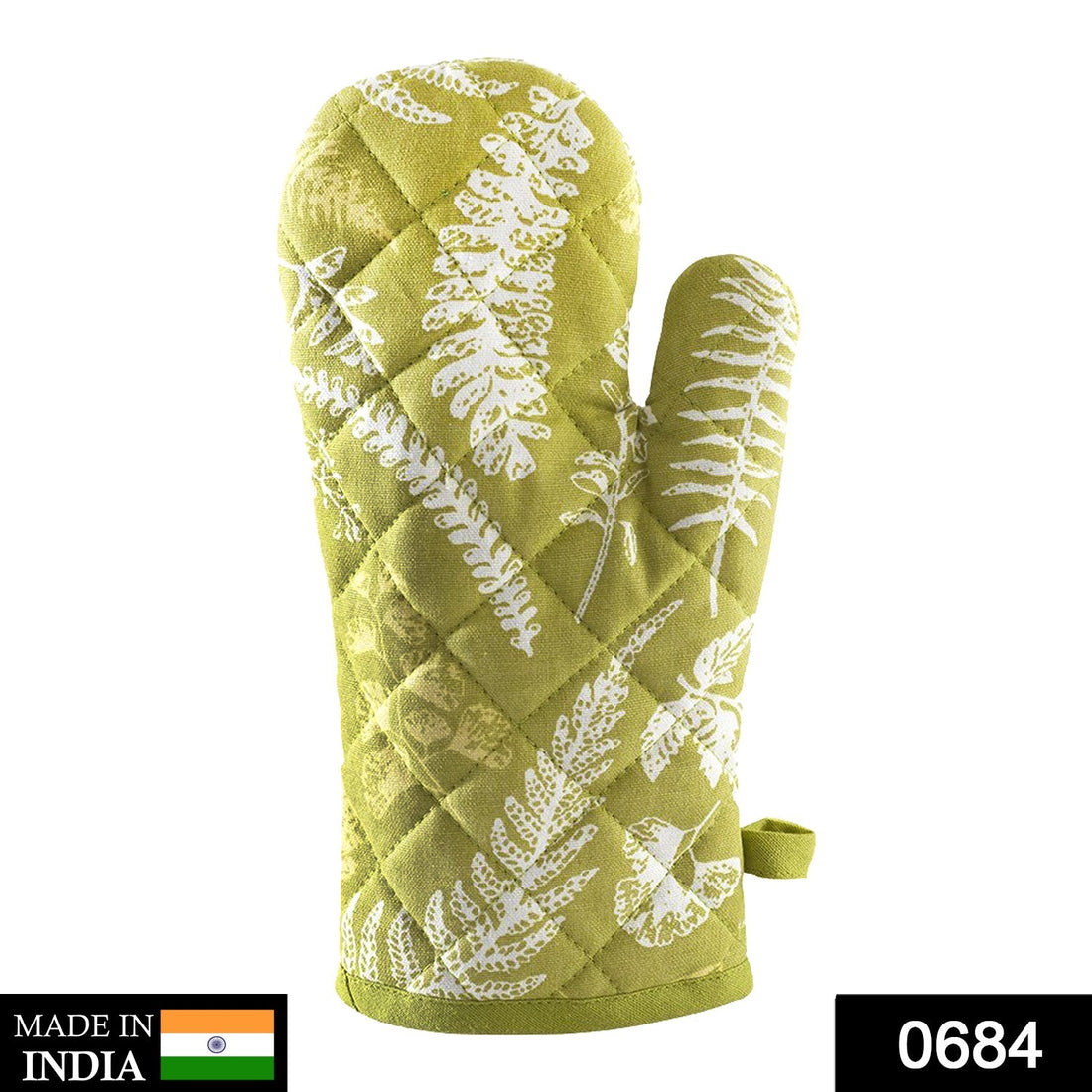 Red and white patterned Heat Proof Oven Glove for kitchen baking.