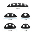 Detailed view of the 10-piece cable organiser clip set, providing solutions for tangled wires.