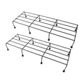 VerdantVista metal rectangle flower plant stand holding several flower pots