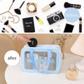 3-piece travel toiletry bag set zipped and ready to use