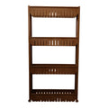Movable plastic storage rack for kitchen and household use