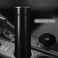 Side view of the smart temperature display water bottle.