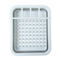 Plastic dish rack organizing plates and utensils