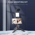 Complete vlogging kit from Mobiléon featuring microphone and LED light for quality recording
