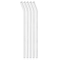 Sleek design of reusable clear glass straws, eco-friendly and dishwasher safe