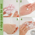 Branded pack of mini travel soap sheets by VelvetBubbles.