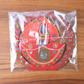 Traditional wooden decorative diya stand with hand-painted designs